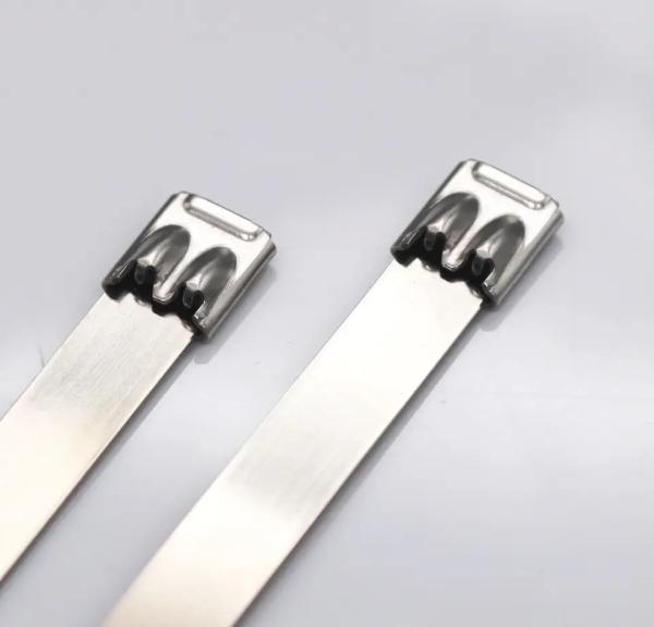 SS 304 Double Locking Type Stainless Steel Cable Ties 0.3mm Thickness