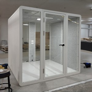 6 Person Soundproof Booth with 35±5dB Sound Insulation Variable LED Lighting and 5 Year Warranty