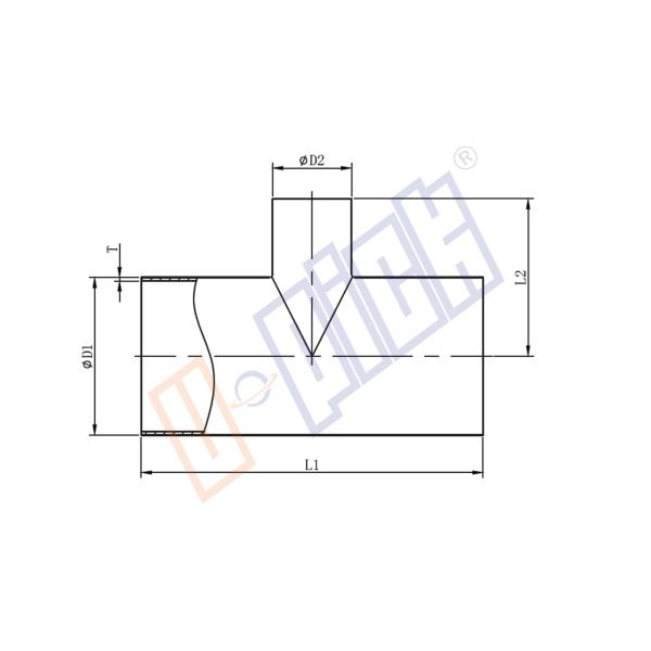 Welding Short 304 Stainless Steel Reducing Tee For Pipe Connections T Style