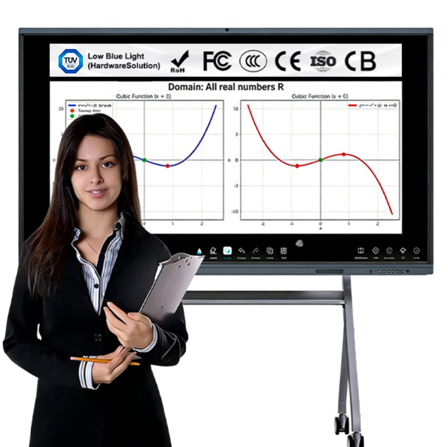 75 Inch AI Education Board with 40 Points Touch and 48MP Camera for Classroom