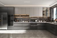Hôtel de luxe européen Karachi Meubles de cuisine modernes Armoires de cuisine gris