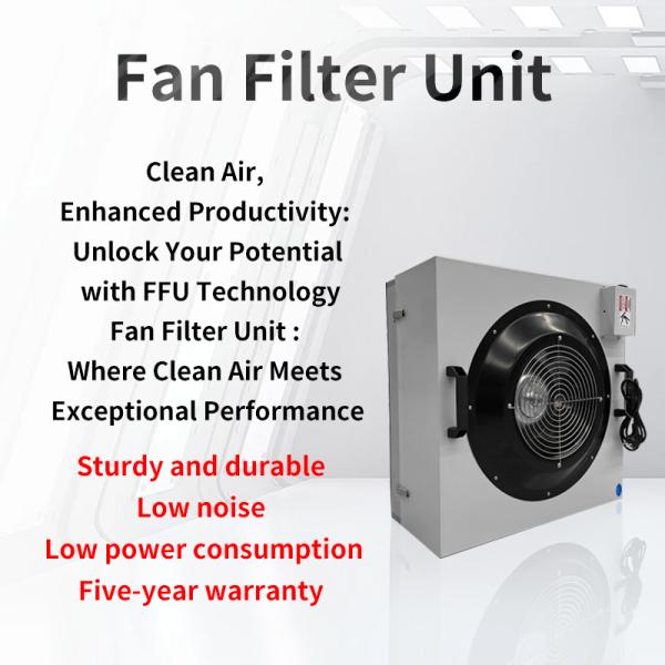 Aluminized Zinc Plate Fan Filter Unit with HEPA Air Speed 0.45-0.75m/s and 2 Years Warranty for Cleanroom Equipment