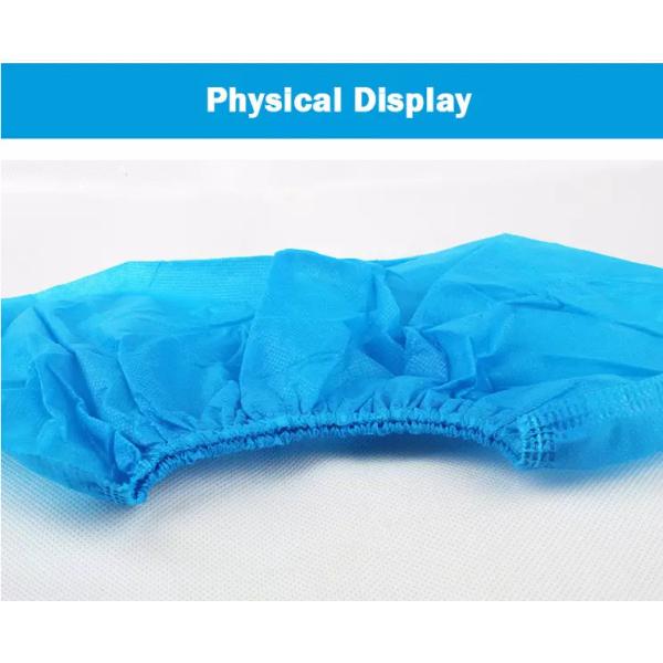 Non Woven Blue Shoe Covers Disposable Anti Skid Soft Eco Friendly