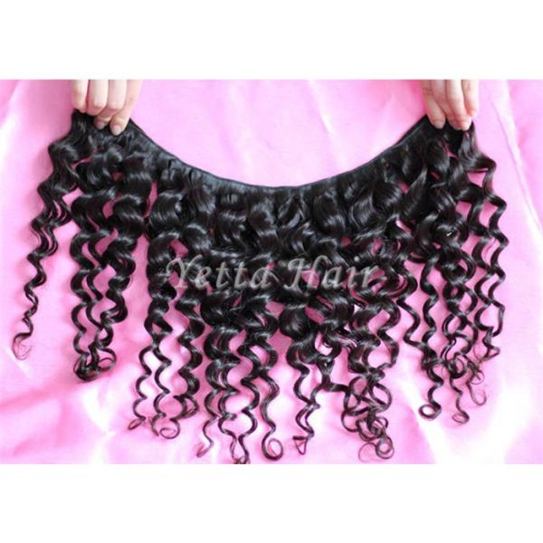 Customized Durable Brazilian Deep Curly Hair Weave , Real Remy Hair With Full Head