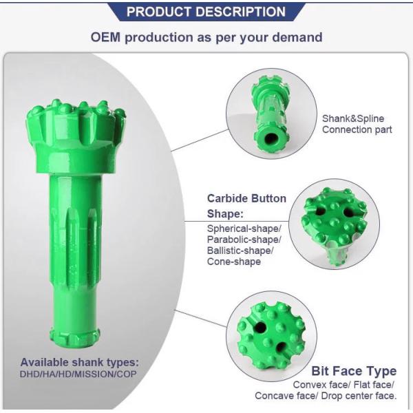 Rock DTH Drill Bits DHD350 Carbon Steel Material Forging Processing Type