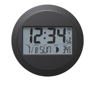 Relógio de parede RC de fácil leitura com tela de temperatura conveniente