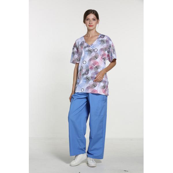 155 GSM v - свернутая шеей форма короткого рукава печати медсестры воротника медицинская свободная от Морщинк