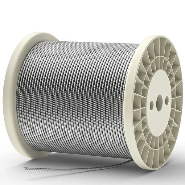 Cable d'aéronef en acier inoxydable T316 7x7 câbles en acier pour système de garde-corps de pont 7 * 7 1/8 Diamètre de câble en fil de fer 1/4 pouce