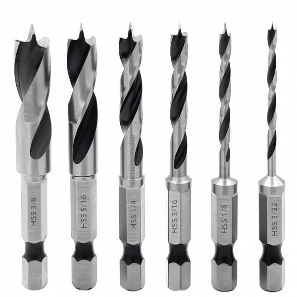 4241 Stubby Auger Bit Set 6pcs 1/4
