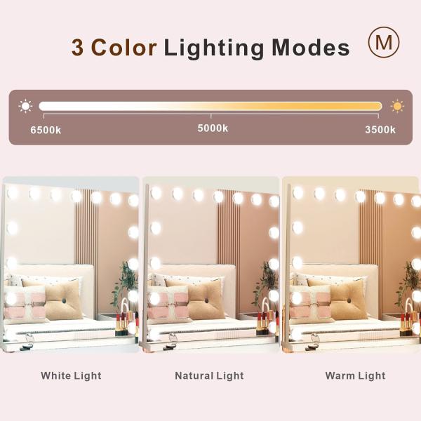 Customizable Hollywood Makeup Mirror With Lighted Adjustable Vanity Mirror