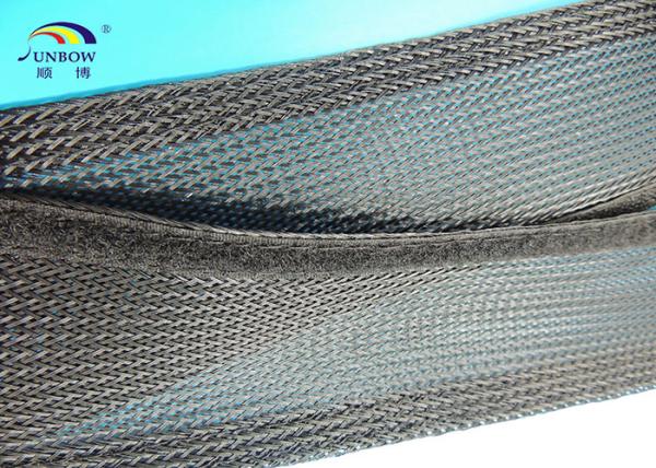 Polyster braided Mesh Expandable Sleeving with Velcro for Electrical Cables , Power Cord