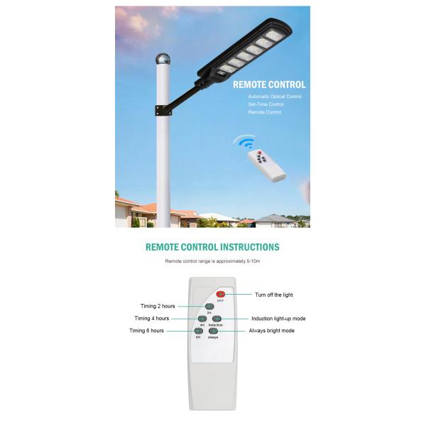 Battery 3.2V/16000MAH 100lm/w 100w 200w 300w Solar Street Light with Remote Control