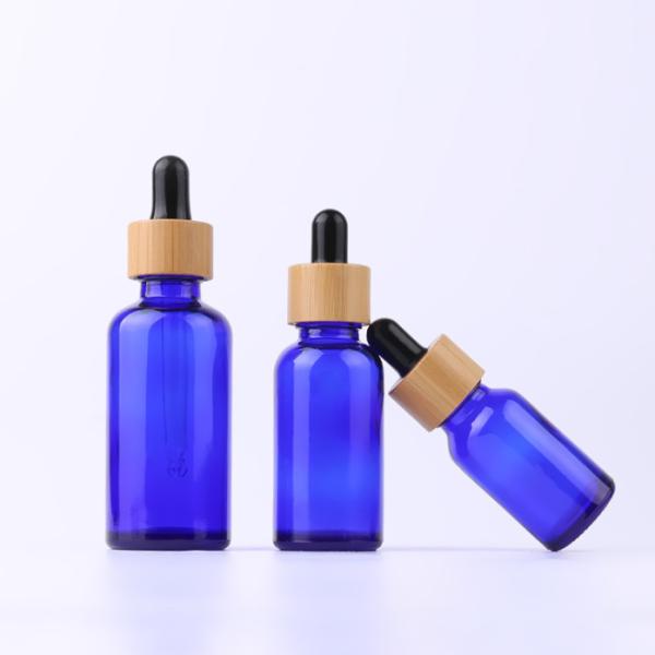 10 Ml Glass Cobalt Blue Essential Oil Bottles Eye Oil Pipette Dropper Bamboo Lids