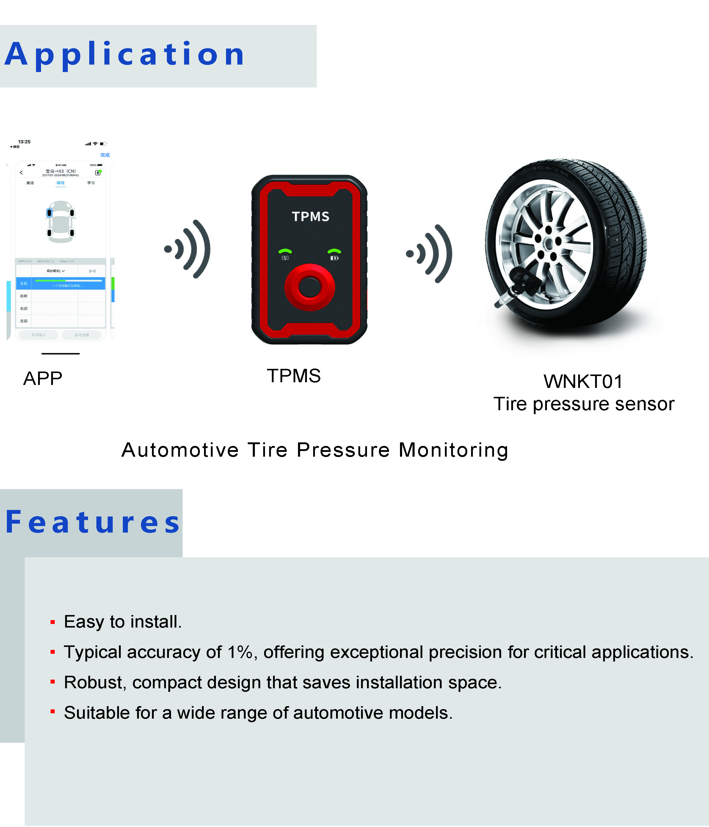 Universal TPMS Sensor for All Vehicles Auto Tire Pressure Monitor System