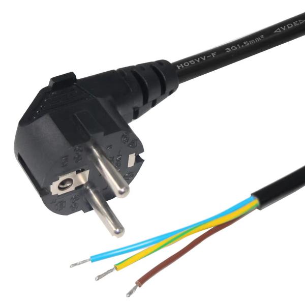 Conector europeo Schuko de conexión abierta 10A 250V Cables de cobre desnudo para uso industrial / doméstico CE RoHS Compatible