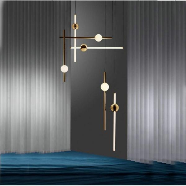 luces pendientes modernas del comedor de oro combinable LED de 100*600m m