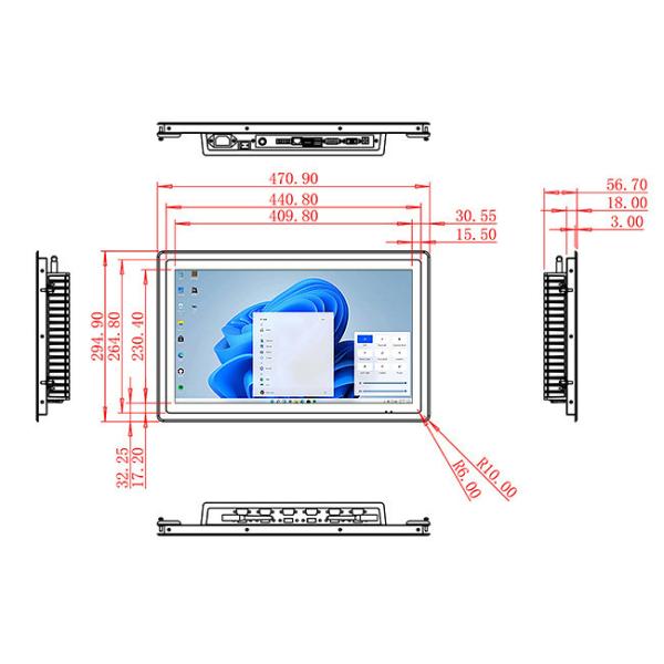 18.5-Inch Durable Windows Screen for Transportation Panels and Equipment Control