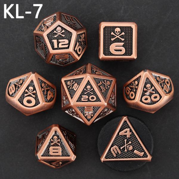 7 Skeleton Dice, Multi Faced Digital Color DND Board Game, Dragon and Dungeon
