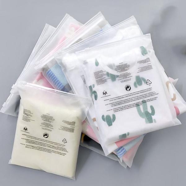 CPE Frosted Zip Lock Bags Durable Custom Frosted Zipper Bags For Clothes