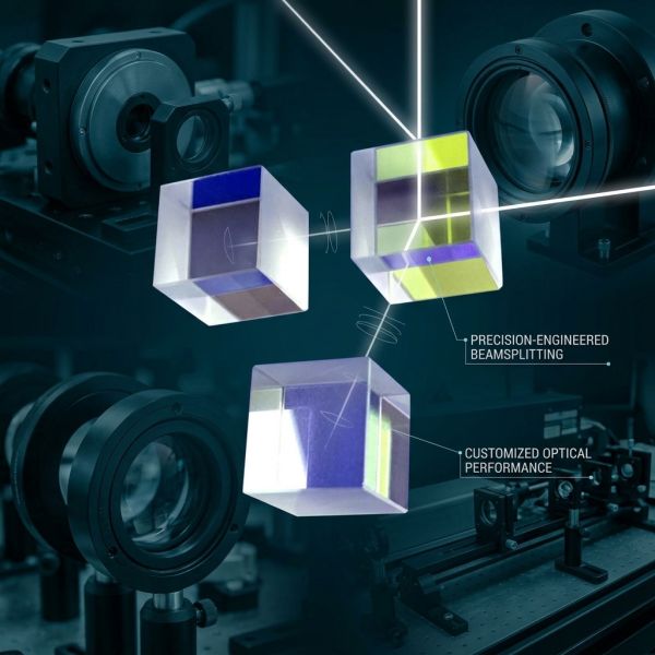 Transparent Optical Glass Cube Prism Splitter Cmy Crystal Dichroic Custom X-cube Prism