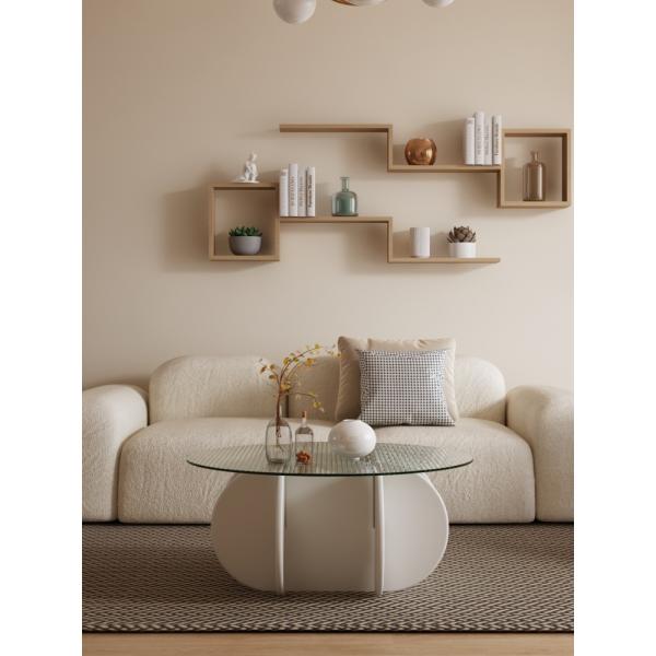 Simple Light Luxury Solid Wood Acrylic Coffee Table Living Room Round Tea Table