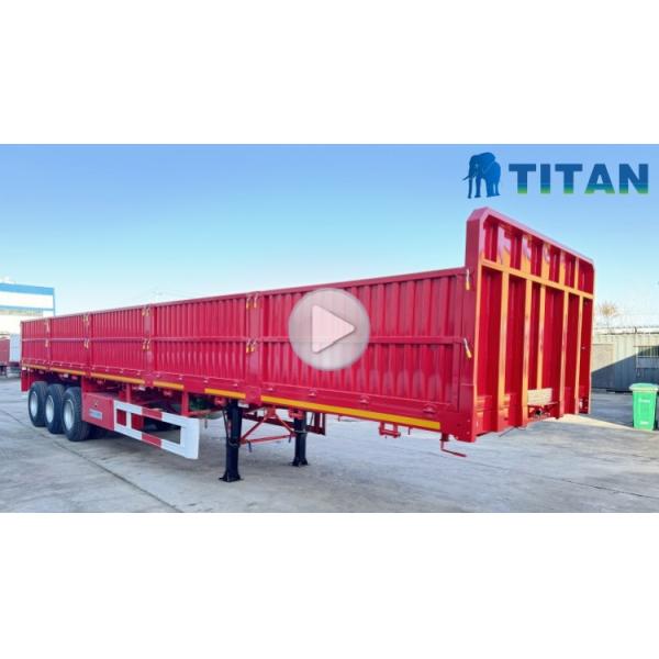 TITAN Tri Axle 60 Tons Drop Side Semi Trailer for Sale | Bulk Cargo Semi Trailer