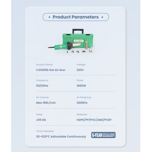Hot Air Welder CX1600S With Various Nozzle Options