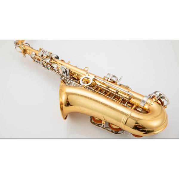 Musical instruments High F# Eb Key Golden Lacquer Alto Saxophone China Customized China Made Straight Saxophone