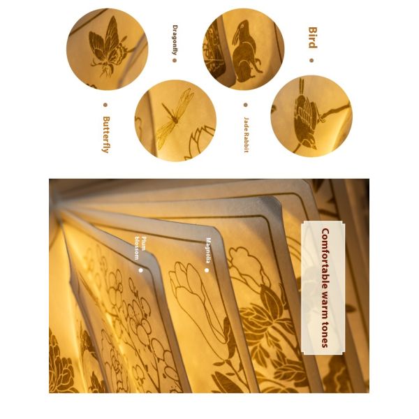 Eco Friendly Book Geometric Paper Lamp Decoration Museum Nightlight
