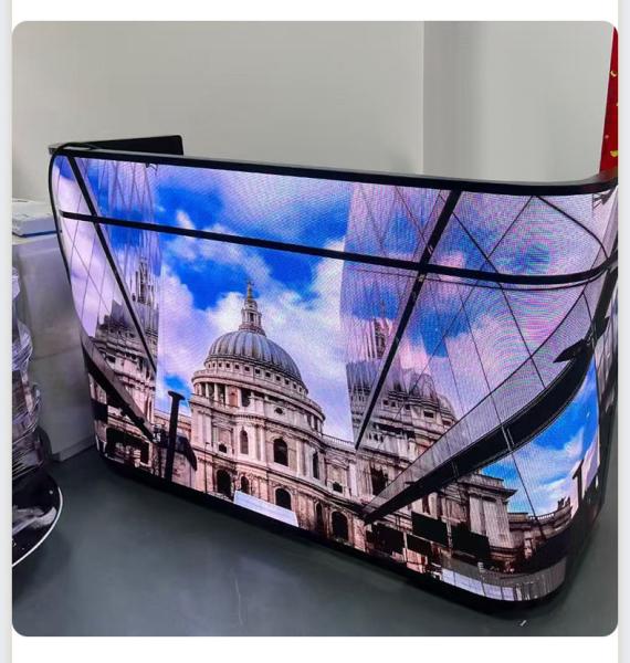 Cabinet table display  Elliptical edge Curved led display table