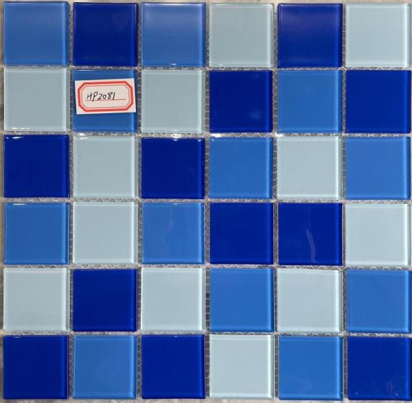 48x48mm Blue Glass Mosaic Tiles for Swimming Pools 300x300mm
