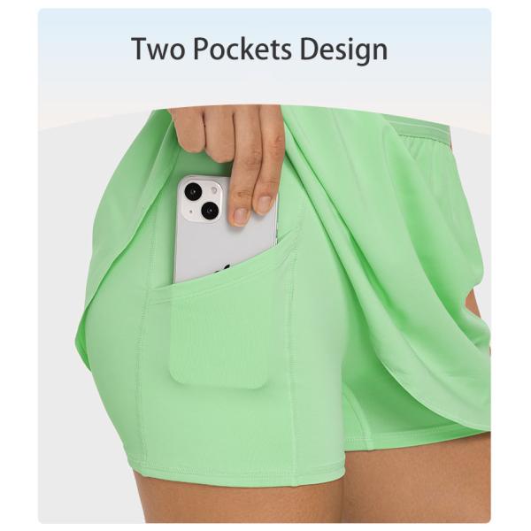 Women's Athletic Golf Tennis Skorts Skirts with Pockets Built-in Shorts