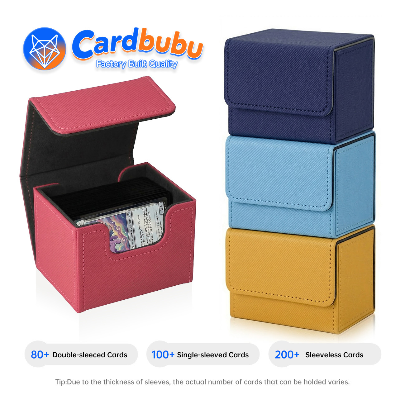 Rigid Luxury Trading Card Protector Soft Flannel Lining Leather Deck Case