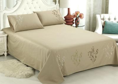 Lightweight Fabric Luxury Sheet Sets / Duvet Covers Embroidered Cotton Sheets