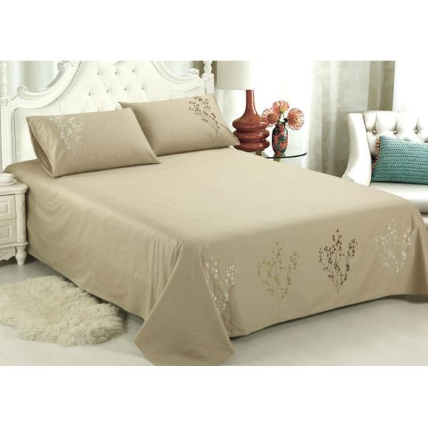 Lightweight Fabric Luxury Sheet Sets / Duvet Covers Embroidered Cotton Sheets