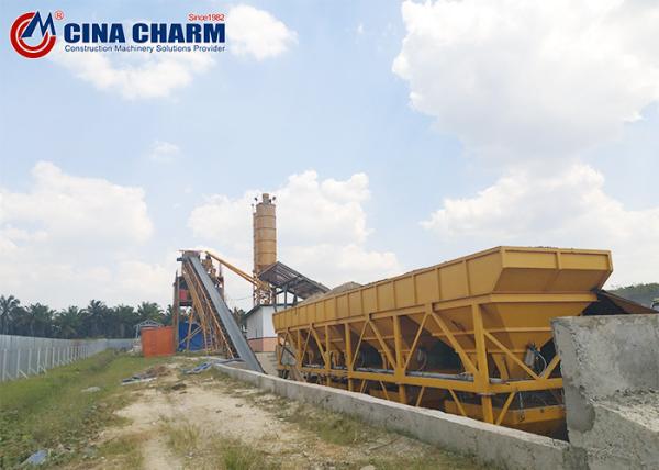 90CBM Belt Type Portable Concrete Batch Plant Js1500 Welded Type 150T Cement Silo