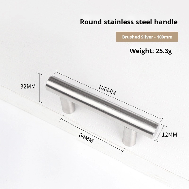 Modern Simple Stainless Steel Single Hole Furniture Handle Small Long Cabinet Door Knobs for Living Room Wardrobe Hardware