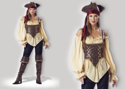 Rustic Pirate Lady 1024  Halloween Adult Costumes Brown Yellow Red Mixed Color