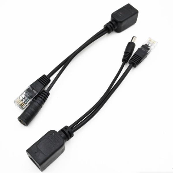 10/100Mbps Network PoE Injector and Splitter Kit for IP Camera Male End Type DC Plug