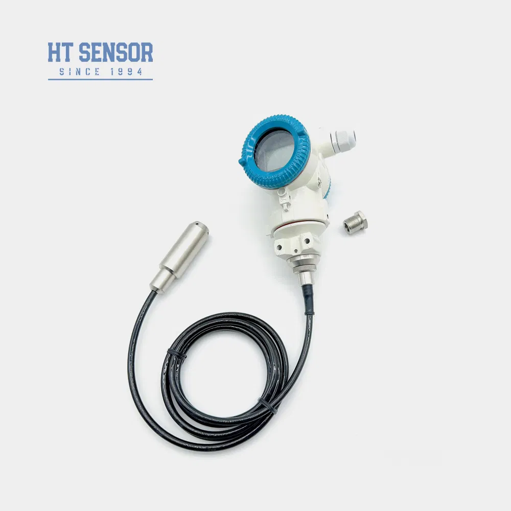 HTsensor 316L Stainless Steel IP68 Liquid Level Transmitter with 4-20mA Output and LED Display