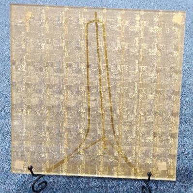 Custom Made Fabric EVA Laminated Glass Decorative Partition / wardrobe Glass Door