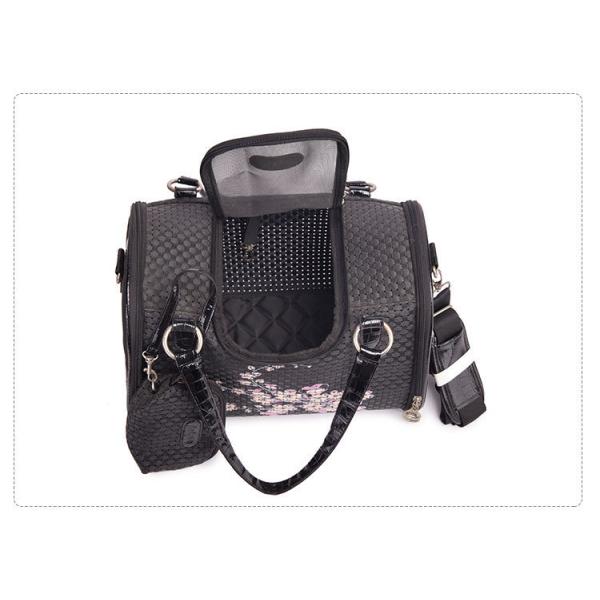 Дизайн оригинальные сумки для собак цветочная гравировка PU кожаные носители для домашних животных