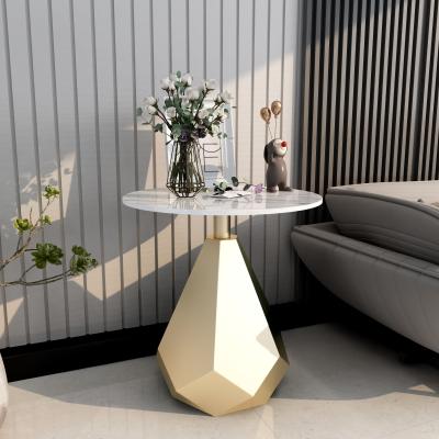 SEDIA Modern Round Marble Sofa Side Table Estilizado E Funcional