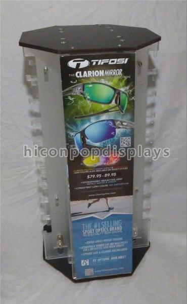 Optical Shop Advertising Rotating Sunglass Display Rack Countertop Holds 40 Pairs