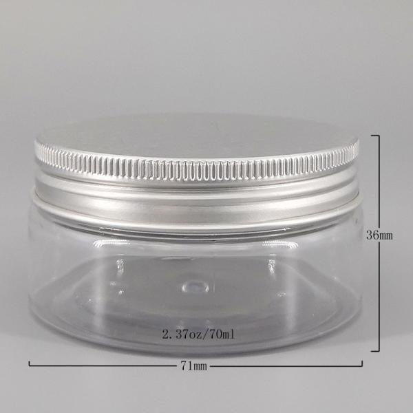 Envases cosméticos del claro de aluminio 70ml de la tapa 36m m