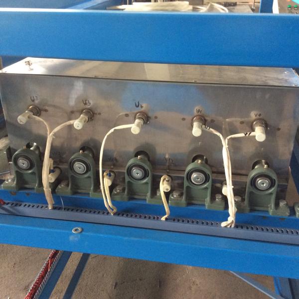 Hollow Glass Heated Roller Press Machine Blue Double Glazing Machinery