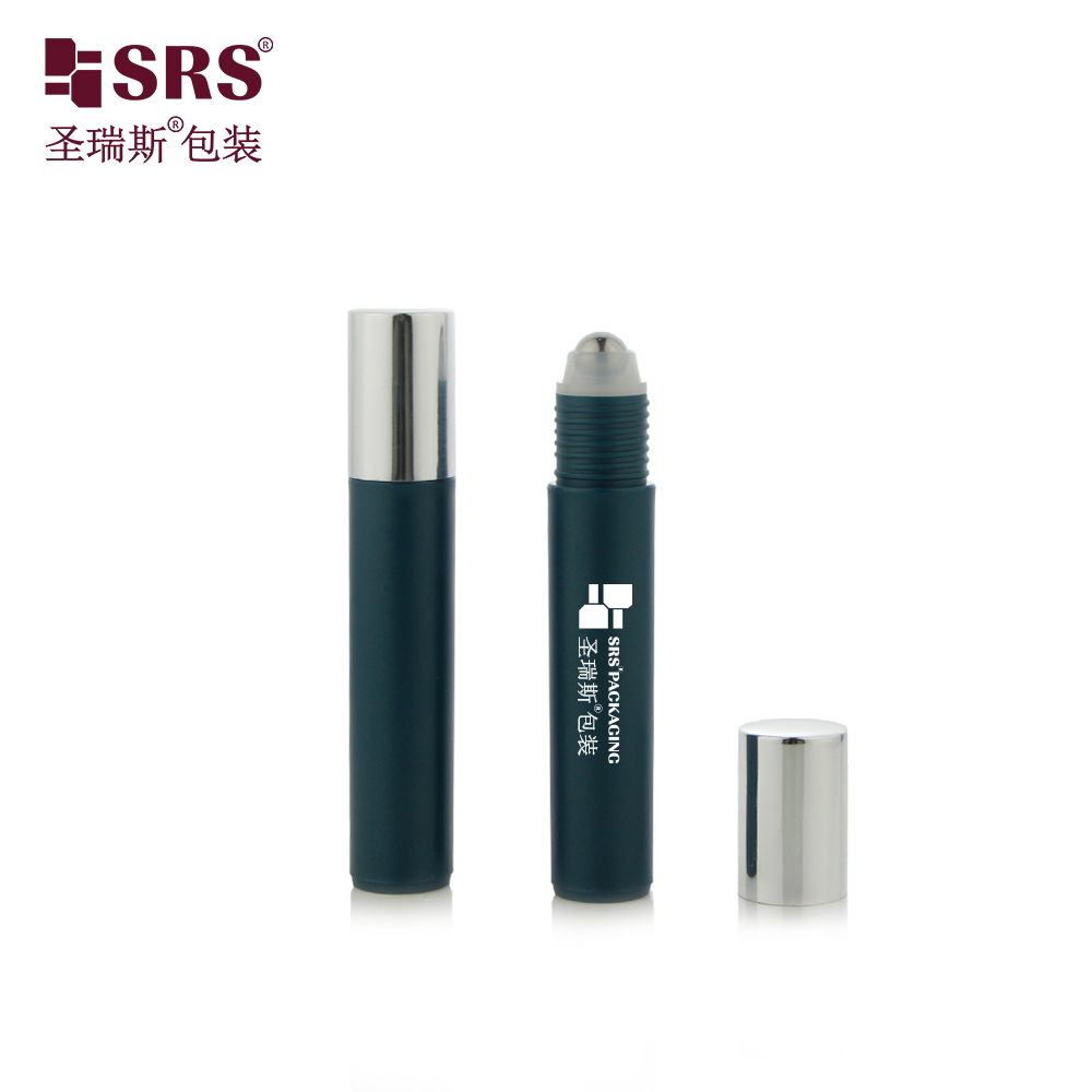 Custom 12 ML Cosmetic Plastic Roller Bottle Metal Steel Ball Aluminum Lid Packaging Container