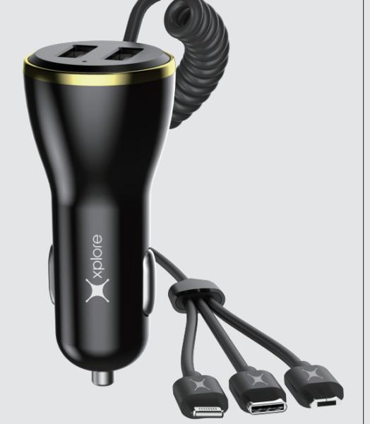 Dual USB Ports 5V 2.4A Universal Phone Charger 3 In 1 Phone Charger