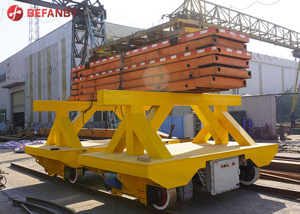 75t Steel Plate Transfer Electric Rail Flatbed Cart