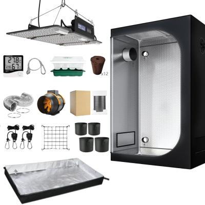600d Indoor Grow Tent Complete Kit Metal Pole With High Efficacy Lamp 90x90x180